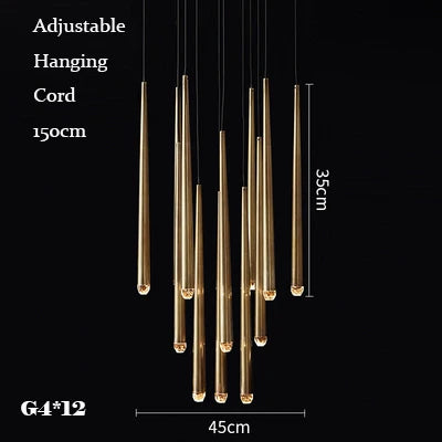 Suspension nordique en cuivre pour villa au style rétro — LZ4X9P