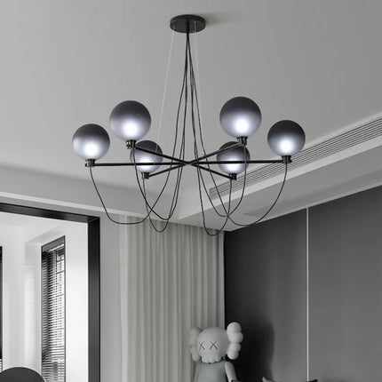 Lustre suspension boule en verre style industriel rétro — LZ4X9M