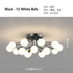 Noir 12 boules blanches / Blanc froid