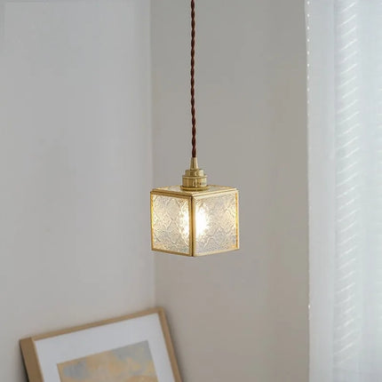 Suspension vintage en cuivre avec globe en verre pour intérieur — LZ4X9P2