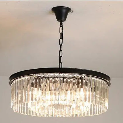 Lustre LED rétro américain en métal avec chaîne et cristal — LZ4X9P