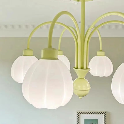 Lustre européen en verre citrouille avec éclairage LED intérieur — LZ4X9QJ