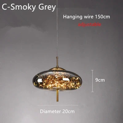 Lustre de chevet rouge en filet style nordique pour fille — LZ4X9M