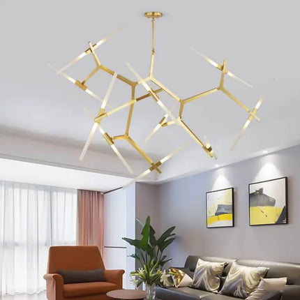 Suspension lustre moderne tube LED en verre pour décoration — LZ4X9P2