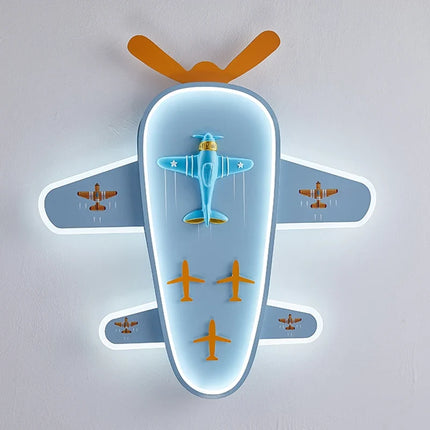 Lustre avion dessin animé pour chambre enfant avec protection des yeux — LZ4X9P