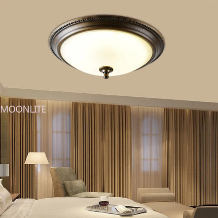 Plafonnier rond LED or, noir et bronze avec verre dépoli pour salon et cuisine — LZ4X9T