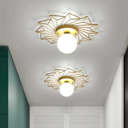 Plafonnier doré luxe style nordique feuille de lotus en montage surface — LZ4P9XQ