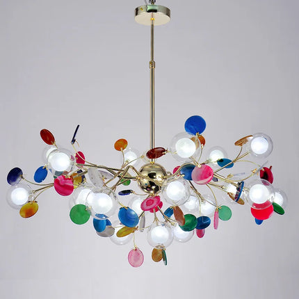Lustre LED suspension nordique bulle lumière agate naturelle romantique — LZ4X9T2