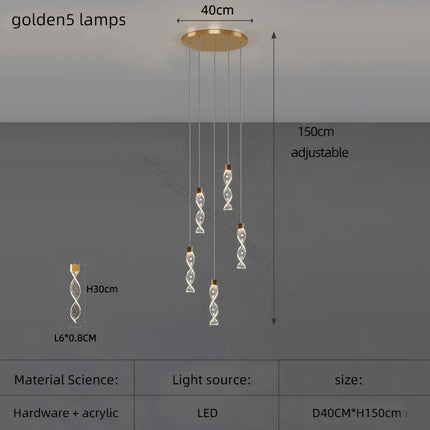 Lustre décoratif pour éclairage élégant et moderne — LZ4G7T9