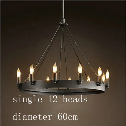Lustre rond industriel rétro américain avec LED — LZ4X9P2