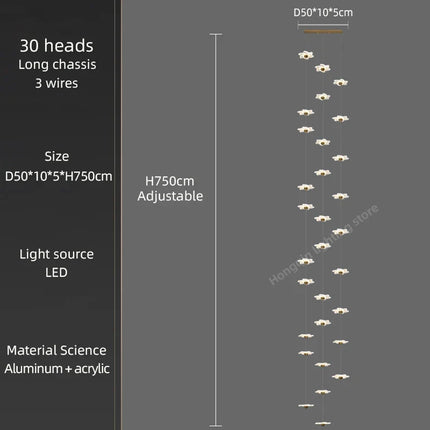 Lustre décoratif moderne pour hall d'hôtel duplex luxe — LZ4X9P2