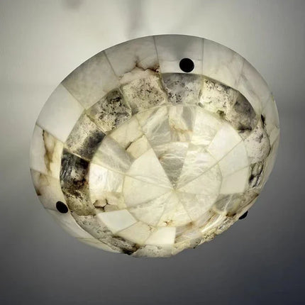 Lustre suspension minimaliste en cuivre et marbre design moderne — LZ4X9P2