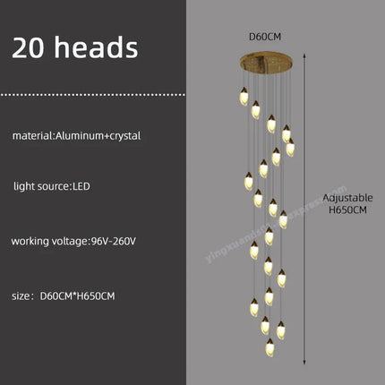 Lustre en cristal design luxe pour éclairage moderne — LZ4X9T1