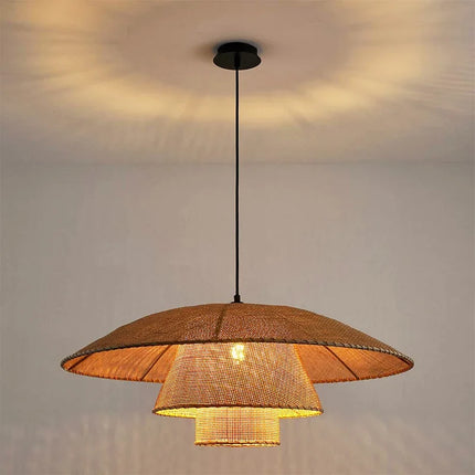 Suspension vintage en rotin tissé main pour hôtels et restaurants — LZ4X9Q2N