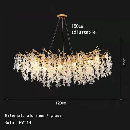 Applique murale LED art déco en cristal et aluminium doré — LZ4X9P2