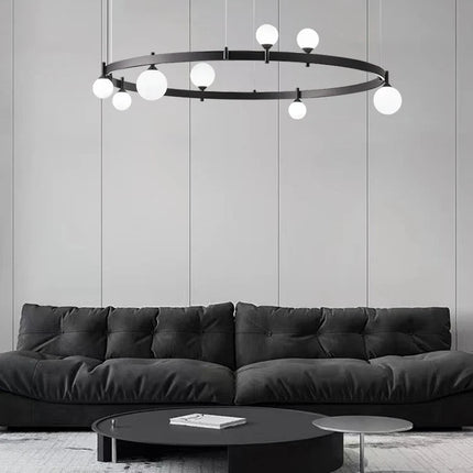 Suspension circulaire en fer et verre pour intérieur — LZ4X9P2