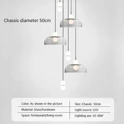 Suspension en verre au design nordique pour intérieur moderne — LZ4XJ9