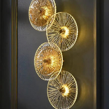 applique murale moderne en verre de feuille de lotus de luxe