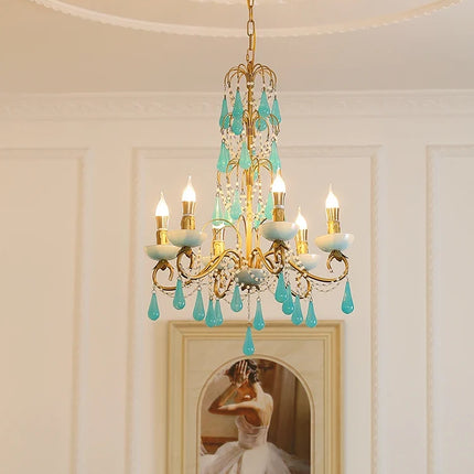 Lustre suspension art déco en cristal et verre goutte d'eau — LZ4X9M
