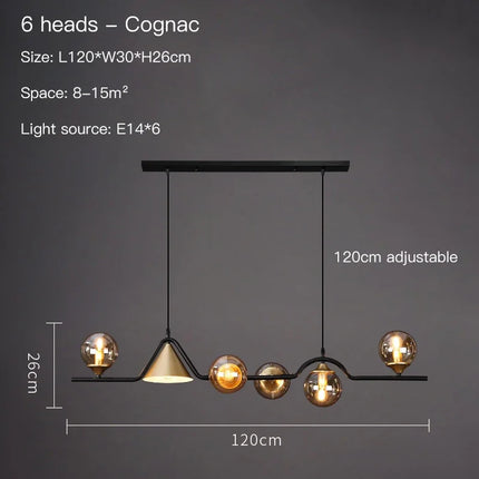 Lustre suspension en verre pour îlot de cuisine style nordique — LZ4X9P