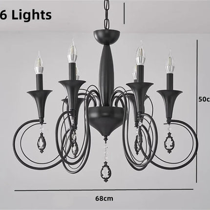 Lustre en fer style campagnard européen et américain pour intérieur — LZ4X9T