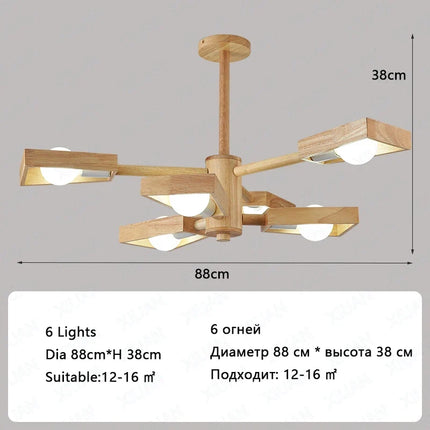 Lustre suspension en bois style nordique pour décoration d’intérieur — LZ4P9XJ