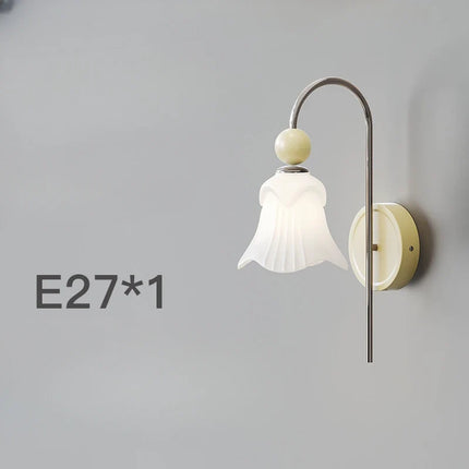 Applique murale en verre givré à décor floral élégant — LZ4X9P2