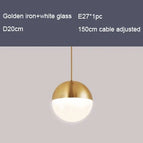 Blanc doré / D20cm / Ampoule à led