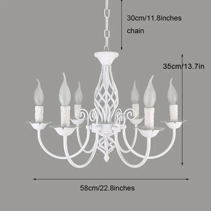 Lustre suspension LED à bougies style européen moderne — LZ4P9X