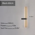 Droit Noir 60cm / Trois couleurs