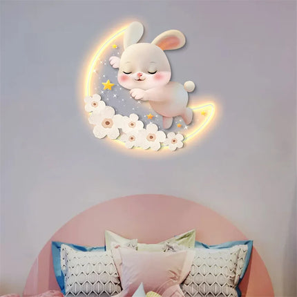 Applique murale décorative lapin aux fraises pour chambre d’enfant — LZ4X9T2