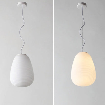 Suspension LED en verre blanc laiteux Caligari design — LZ4X9M