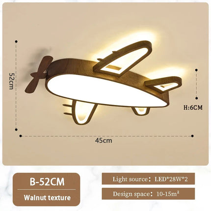 Plafonnier avion en bois et fer pour chambre enfant — LZ4N7Q2