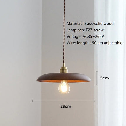 Suspension LED en bois et laiton au design nordique moderne — LZ4X9P2