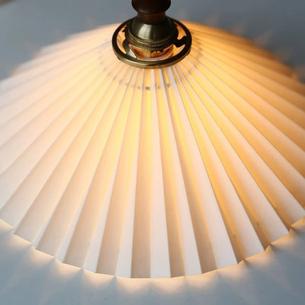Lustre plissé style rétro japonais en noyer nordique pour intérieur — LZ4M7Q2