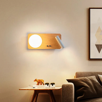 Applique murale LED en bois massif style haricots magiques — LZ4X9P2