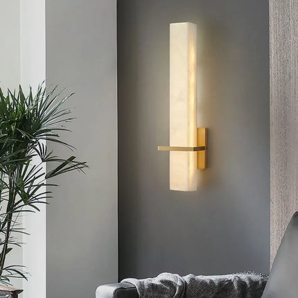 Applique murale cuboïde en marbre et cuivre pour ambiance lumineuse — LZ4X9T2