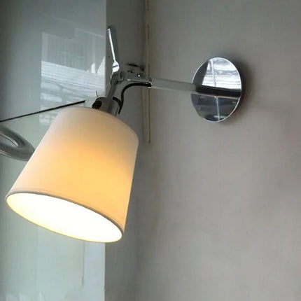 Applique murale nordique en tissu argenté avec support inox — LZ4X9J2