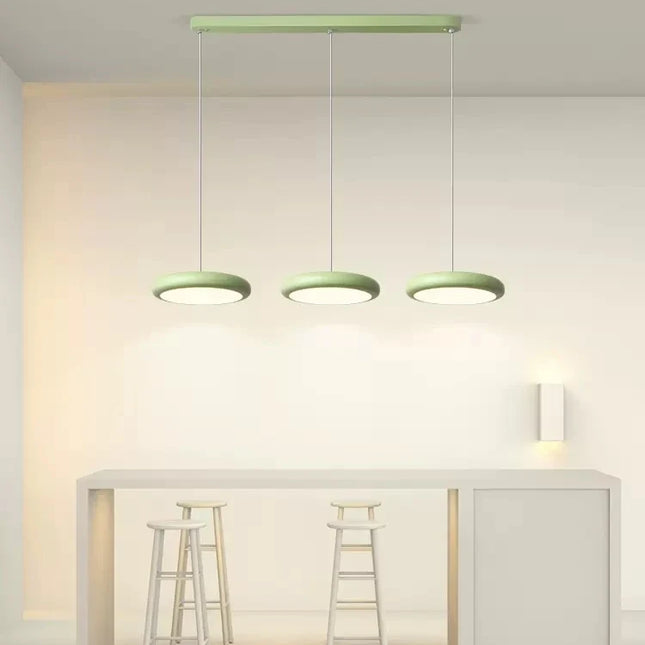 Nordique LED Suspension Lumière Vert 1-3 Tête Disque Lampes Suspendues Lustre Pour Salon Chambre Cuisine Salle À Manger Décor À La Maison Luminaire