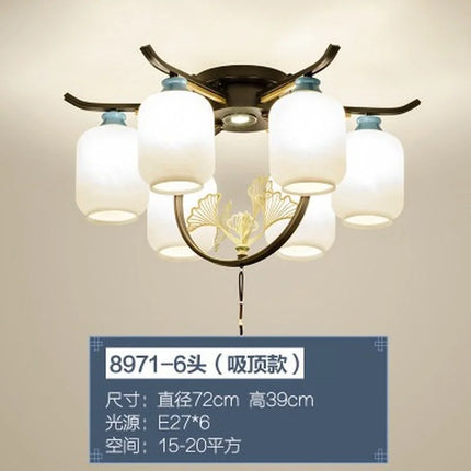 Lustre suspension rétro chinois pour éclairage chaleureux et élégant — LZ4P9X