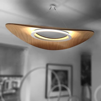 Lustre suspension minimaliste en bois au design danois moderne — LZ4X9T1