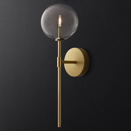 Applique murale nordique en boule de verre transparent style rétro américain — LZ4X9M