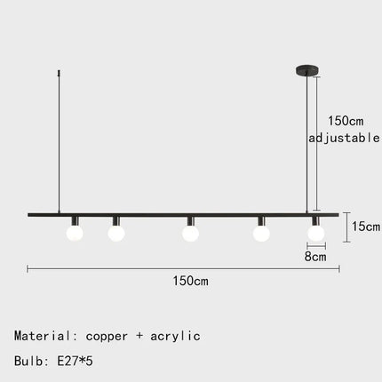 Lustre minimaliste en laiton réglable avec fil pour bar et restaurant — LZ4P9XJ