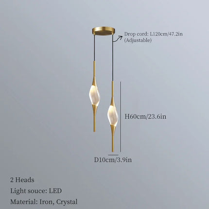 Lustre suspendu en cristal pour plafond chambre et salon — LZ4X9P2