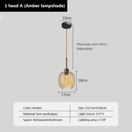 Suspension en verre pour éclairage décoratif intérieur moderne — LZ4X9T