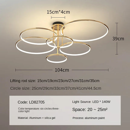 Lustre moderne en anneau pour intérieur élégant — LZ4X9P2