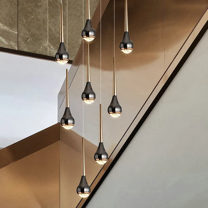 Lustre suspension long nordique creux pour loft, hôtel, appartement — LZ4M9Q2