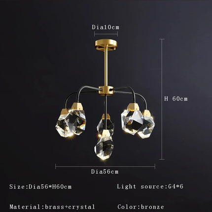 Lustre moderne en cristal avec abat-jour fantaisie — LZ4X9QJ