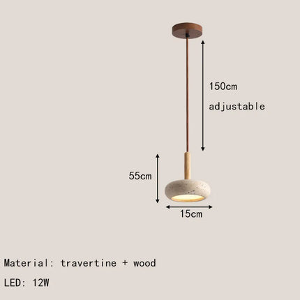 Lustre suspension en pierre naturelle nordique avec fil réglable — LZ4X9QJ
