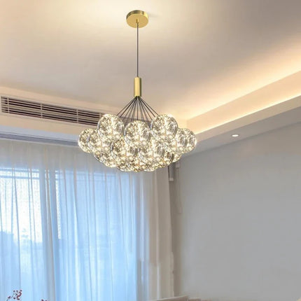 Suspension LED réglable en hauteur en verre design gypsophile — LZ4X9P2